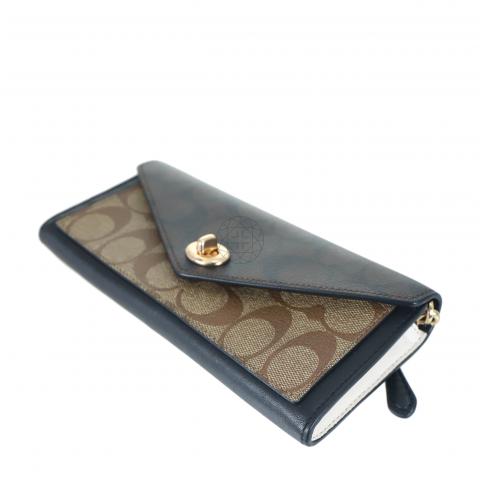 Slim envelope wallet with discount chain in blocked signature canvas